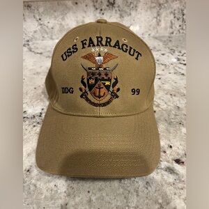 Like New Condition USS Farragut one size snap back hat